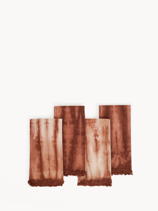 Tie Dye Cotton Napkin - Brown (Set of 4)