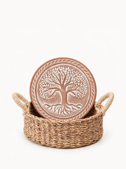 Bread Warmer & Basket - Tree of Life Round