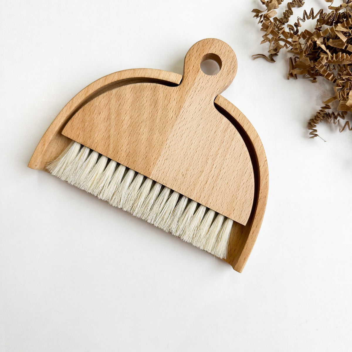 Mini Wooden Broom and Dustpan - Natural Bristles