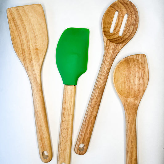 Earth-Friendly Wooden Utensil Set | Natural, Plastic Free