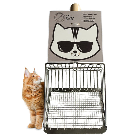 Copper Chisel Metal Cat Litter Scooper Accessories for Indoor Cats Heavy Duty Kitty Litter Scoop for Litterbox Multicat Shovel Scoop Filter for All Types Kitty Litter