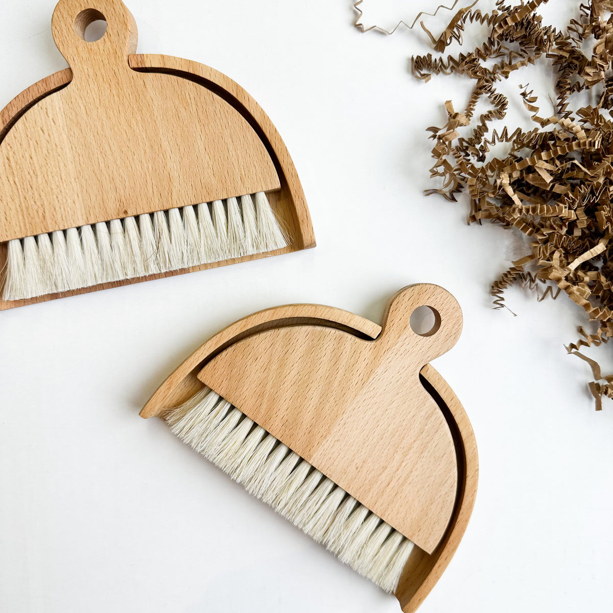 Mini Wooden Broom and Dustpan - Natural Bristles