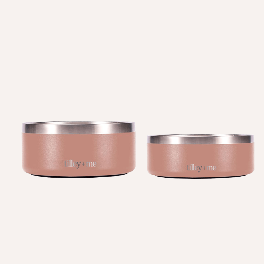 Tilley + Me Stainless Steel Pet Bowl – Non-Slip, Durable & Dishwasher Safe | 32oz and 64oz