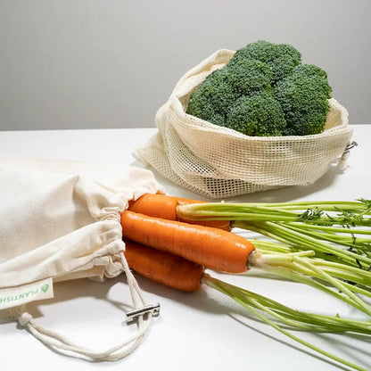 Set of 4 Organic Cotton Mesh Produce Bags