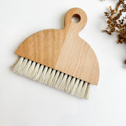 Mini Wooden Broom and Dustpan - Natural Bristles