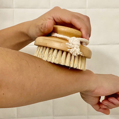 Bamboo Round Body Brush with Natural Sisal Bristles