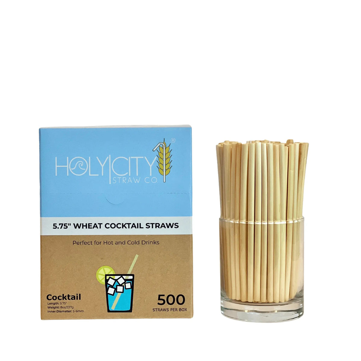 5.75" Cocktail Wheat Straws
