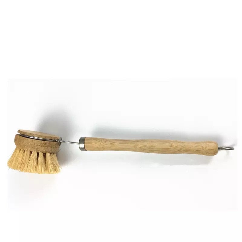 Bamboo Sisal Dish Brush - Zero Waste Kitchen Brush - Replaceable Sisal Head
