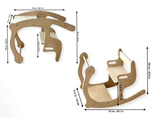 2in1 Wooden Seesaw & Desk for Kids' Skill Development